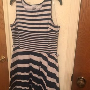 Blue and white stripped dress